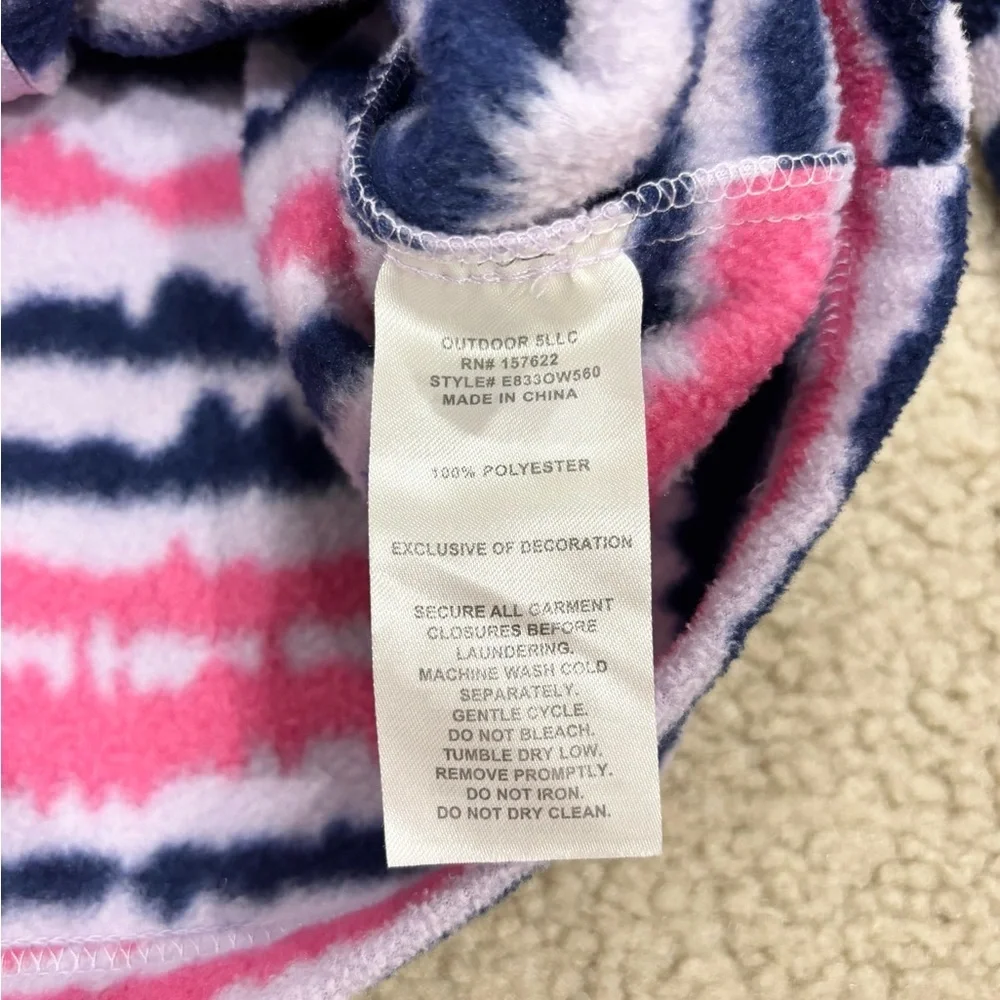Eddie Bauer Kids' Pink and Purple Pattern Fleece Jacket Full Zip Size Small
